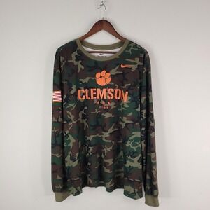 Clemson Tigers Shirt Mens XXL Camo Long Sleeve NCAA Football Nike Dri Fit